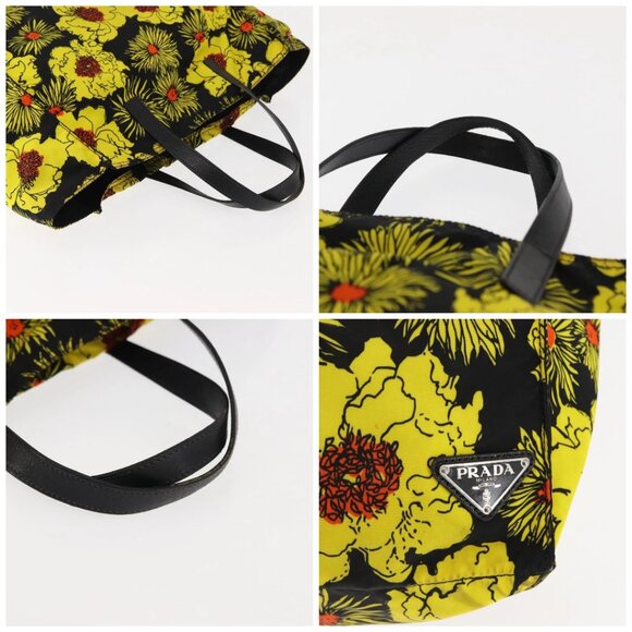 PRADA Tote Bag Nylon Yellow Silver Auth 146333 - Picture 16 of 16